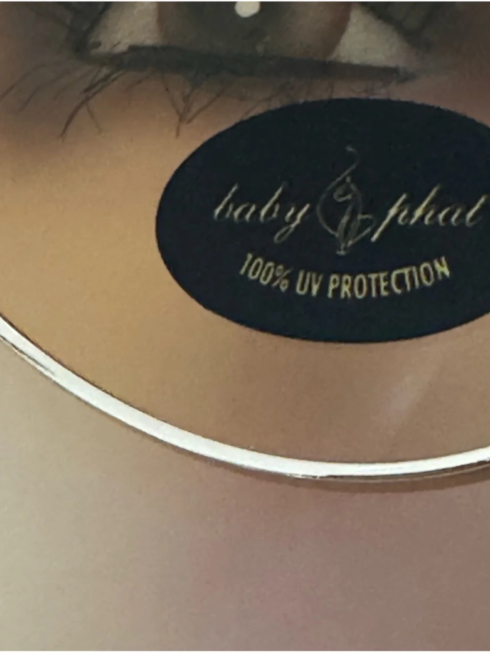 Orange lens sunglasses aviator gold detail baby path